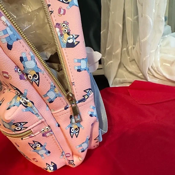 Pink Kids Backpack with Cartoon Character Print - Picture 2 of 6